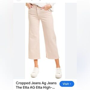 AG Etta wide-leg high-rise cropped stretch-denim jeans -Pink 26R